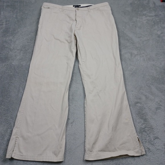 Abercrombie & Fitch Pants - Vintage Abercrombie Fitch Pants Womens 14 Beige Wide Leg Y2K Pockets Preppy